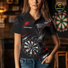 Load image into Gallery viewer, Female model wearing Black Red Cobra Women's Dart Polo, Custom League Apparel