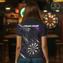 Load image into Gallery viewer, Female model wearing Black Purple Cobra Women's Dart Polo, Custom League Apparel