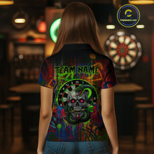 Load image into Gallery viewer, Colorful Cobra Skull Dartboard Custom Graffiti Women Darts Polo Shirt Shark Dart Jerseys NYN1924