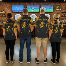 Load image into Gallery viewer, Grunge Black And Yellow Funny Bee Men Dart Polo &amp; 1/4-Zip Shirt Custom Dart Team Jerseys NYN3211