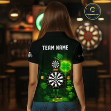 Load image into Gallery viewer, Personalized Funny Dartboard Patrick Day Women Darts Polo Shirts Shamrock Dart Team Gifts NYN2185