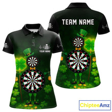 Load image into Gallery viewer, Personalized Funny Dartboard Patrick Day Women Darts Polo Shirts Shamrock Dart Team Gifts NYN2185