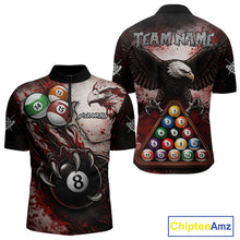 Load image into Gallery viewer, Red Grunge Eagle 8 Ball Billiard Pool Shirt For Men Custom Claws Billiard Attire Team Jersey NYN3063