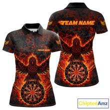 Load image into Gallery viewer, Custom Red Flames Eagle Digital Camo Darts Polo Shirt For Women Cracked Dart Jerseys NYN1958