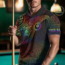 Load image into Gallery viewer, Colorful Rainbow Tribal Billiard Jersey For Men 8 Ball Billiard Uniform Billiard Team Shirts NYN2922