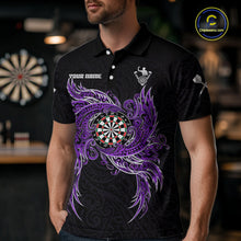 Load image into Gallery viewer, Purple Tribal Pattern Dartboard Darts Polo Shirt For Men Custom Darts Team Jerseys NYN2551