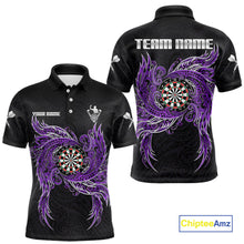 Load image into Gallery viewer, Purple Tribal Pattern Dartboard Darts Polo Shirt For Men Custom Darts Team Jerseys NYN2551