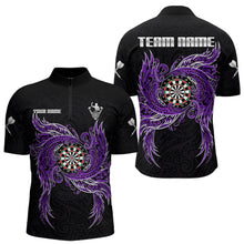 Load image into Gallery viewer, Purple Tribal Pattern Dartboard Darts Quarter-Zip Shirt For Men Custom Darts Team Jerseys NYN2551