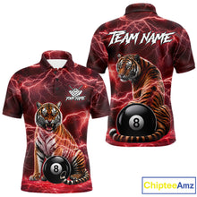 Load image into Gallery viewer, Thunder Red Funny Tiger 8 Ball Billiard Pool Shirt For Men Custom Billiard Team Attire NYN3141