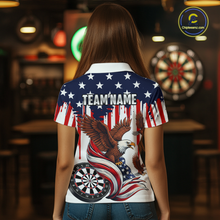 Load image into Gallery viewer, US Flag Eagle 3D Dartboard Women Darts Team Shirt Personalized Patriotic Dart Polo Jerseys NYN2571