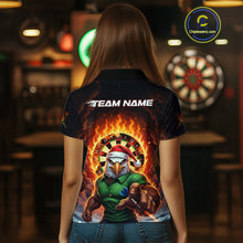 Load image into Gallery viewer, Funny Eagle Flame Dartboard Christmas Darts Polo Shirt For Women Custom Xmas Dart Jerseys NYN1853