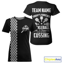 Load image into Gallery viewer, Custom Black-White Caro Pickleball Ball League Jerseys Women Pickleball Paddle Team Shirts NYN2145