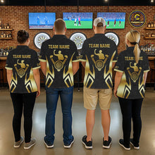 Load image into Gallery viewer, Black &amp; Gold Human Play Dartboard Men Dart Shirts Custom Darts 1/4-Zip Team Jersey NYN2449
