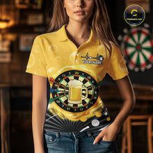 Load image into Gallery viewer, Personalized Play Darts And Cheer Beers Women Darts Polo Shirts Funny Dart League Jerseys NYN2184