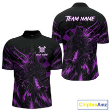Load image into Gallery viewer, Custom Black-Purple Wolf Grunge Dart 1/4-Zip Jersey For Men Horror Grunge Dart Team Jerseys NYN1402