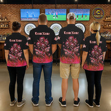 Load image into Gallery viewer, Custom Red Flames Shark And Skull 3D Women Darts Polo League Shirts Funny Dart Jerseys NYN2204