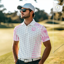 Load image into Gallery viewer, Mens Golf Polo Shirts Pink Tie Dye Pattern Custom White Golf Ball Golf Top Shirt For Ladies NYN2908