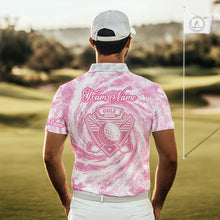 Load image into Gallery viewer, Mens Golf Polo Shirts Pink Tie Dye Pattern Custom White Golf Ball Golf Top Shirt For Ladies NYN2908