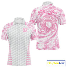 Load image into Gallery viewer, Mens Golf Polo Shirts Pink Tie Dye Pattern Custom White Golf Ball Golf Top Shirt For Ladies NYN2908
