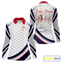 Load image into Gallery viewer, Red, White And Blue Star US Flag Golf Polos Shirts For Women Custom Patriotic Mens Golf Attire NYN2914