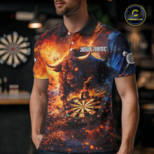 Load image into Gallery viewer, Colorful Splatter Funny Bull Cracked Dartboard Men Dart Polo Shirts Custom Dart Team Jerseys NYN2730
