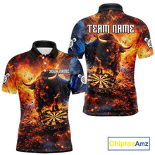 Load image into Gallery viewer, Colorful Splatter Funny Bull Cracked Dartboard Men Dart Polo Shirts Custom Dart Team Jerseys NYN2730