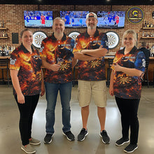 Load image into Gallery viewer, Colorful Splatter Funny Bull Cracked Dartboard Men Dart Polo Shirts Custom Dart Team Jerseys NYN2730