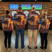 Load image into Gallery viewer, Colorful Splatter Funny Bull Cracked Dartboard Men Dart Polo Shirts Custom Dart Team Jerseys NYN2730