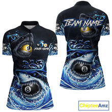 Load image into Gallery viewer, Funny Shark Waving Pool 8 Ball &amp; 9 Ball Billiard Shirt For Women Personalized Ball Billiard Attire NYN2590