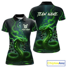 Load image into Gallery viewer, Custom Green Smokes Funny Cobra Dartboard Women Darts Polo Shirt, Outfits Dart Jerseys NYN1813