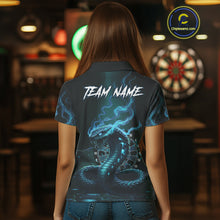 Load image into Gallery viewer, Custom Turquoise Smokes Funny Cobra Dartboard Women Darts Polo Shirt, Outfits Dart Jerseys NYN1815