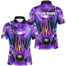 Load image into Gallery viewer, Personalized Thunder Bowling Shirt for Men Flame Bowling Team Jersey Polo Shirt QZT277