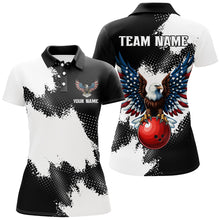 Load image into Gallery viewer, Custom Bowling Shirt Eagle Bowling Team Jersey Patriotic Women Polo Shirt for Bowlers QZT296