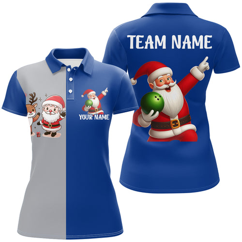 Custom Christmas Bowling Team Shirts Multicolor Polo Bowling Jersey for Women QZT487