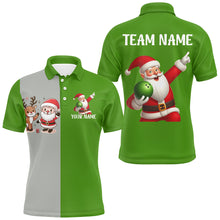 Load image into Gallery viewer, Custom Christmas Bowling Team Shirts Multicolor Polo Bowling Jersey for Men QZT487