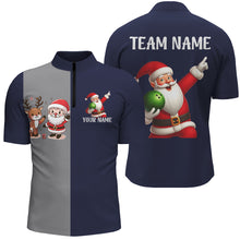 Load image into Gallery viewer, Custom Christmas Bowling Team Shirts Multicolor QuarterZip Bowling Jersey for Men QZT487