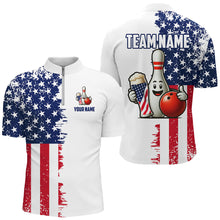 Load image into Gallery viewer, Custom Beer Bowling Shirts 1/4 Zip American Beer Bowling Jersey for Men QZT444