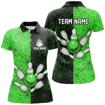 Custom Camo Polo Bowling Shirt Women Spider Bowling Team Jersey Multicolor QZT458