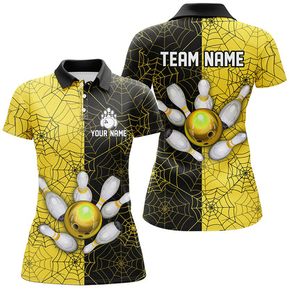 Custom Camo Polo Bowling Shirt Women Spider Bowling Team Jersey Multicolor QZT458
