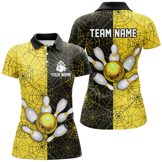 Custom Camo Polo Bowling Shirt Women Spider Bowling Team Jersey Multicolor QZT458