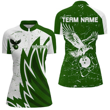 Load image into Gallery viewer, Personalized Women Eagle Bowling Shirts 1/4 Zip Bowling Jersey League Multicolor QZT463
