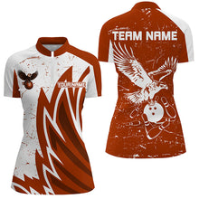 Load image into Gallery viewer, Personalized Women Eagle Bowling Shirts 1/4 Zip Bowling Jersey League Multicolor QZT463