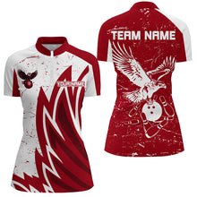 Load image into Gallery viewer, Personalized Women Eagle Bowling Shirts 1/4 Zip Bowling Jersey League Multicolor QZT463