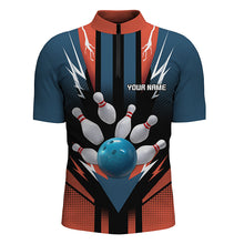Load image into Gallery viewer, Personalized Bowling Shirt 1/4 Zip Bowling Shirt for Men Bowling Team League QZT280