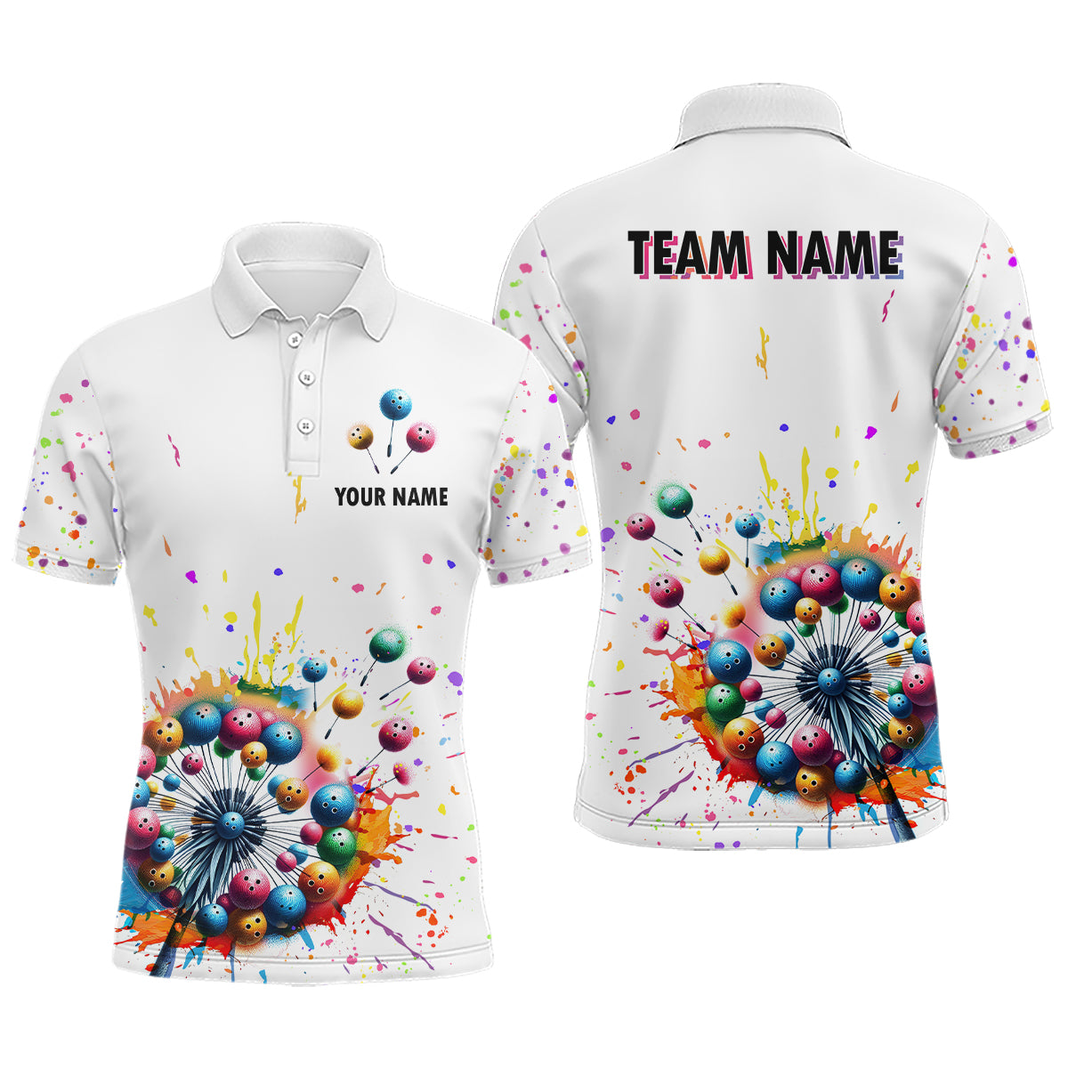Custom Dandelion Bowling Shirts Men Sympathy Bowling Jersey Polo Bowling QZT465