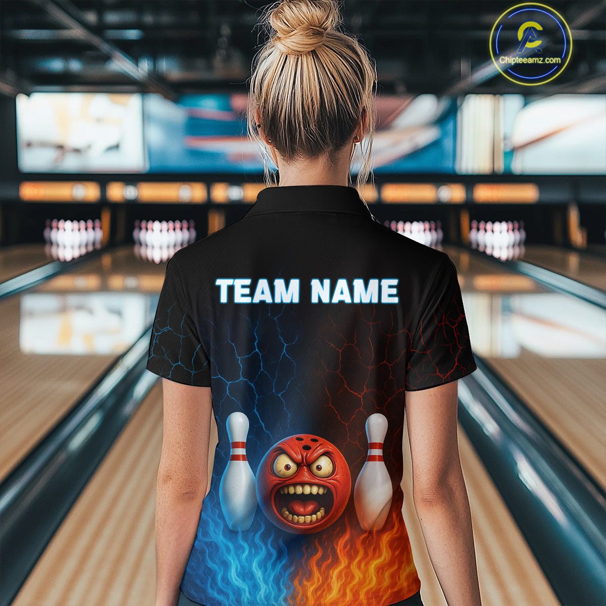 Custom Crazy Bowling Shirt for Team Flame & Water Bowling Jersey for Women Bowling Unisex QZT745