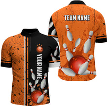 Load image into Gallery viewer, Custom Men Bowling Team Shirts Quarter Zip Bowling Jersey League Muticolor QZT474