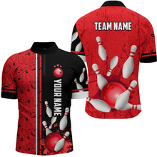 Load image into Gallery viewer, Custom Men Bowling Team Shirts Quarter Zip Bowling Jersey League Muticolor QZT474