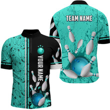 Load image into Gallery viewer, Custom Men Bowling Team Shirts Quarter Zip Bowling Jersey League Muticolor QZT474