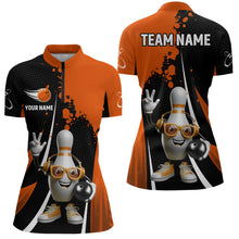 Load image into Gallery viewer, Custom Funny Bowling Shirts for Women Music Bowling Team Jersey Quarter Zip League QZT478